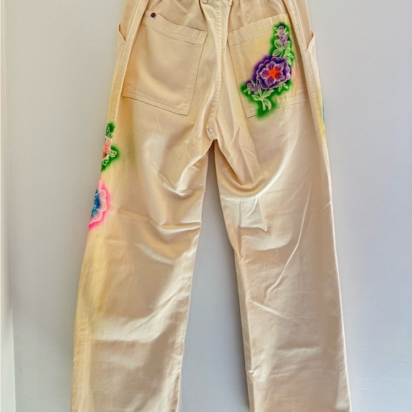 Big Bud Press Cream Chinos with Colorful Floral Embroidery - Picture 5 of 6